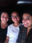 Myself, Kylie and Sasha, (Ishas sister) in the back of a rickshaw on our way to the mall.